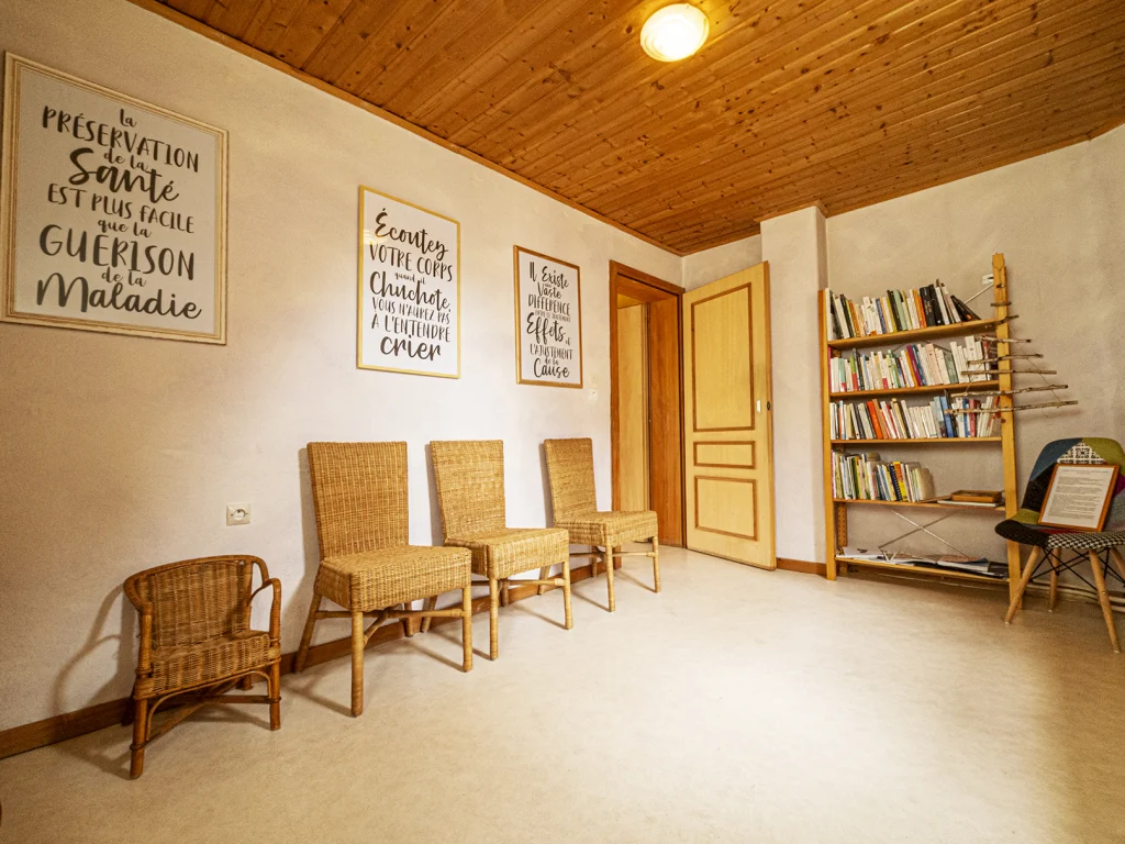 Salle d’attente du centre de chiropraxie